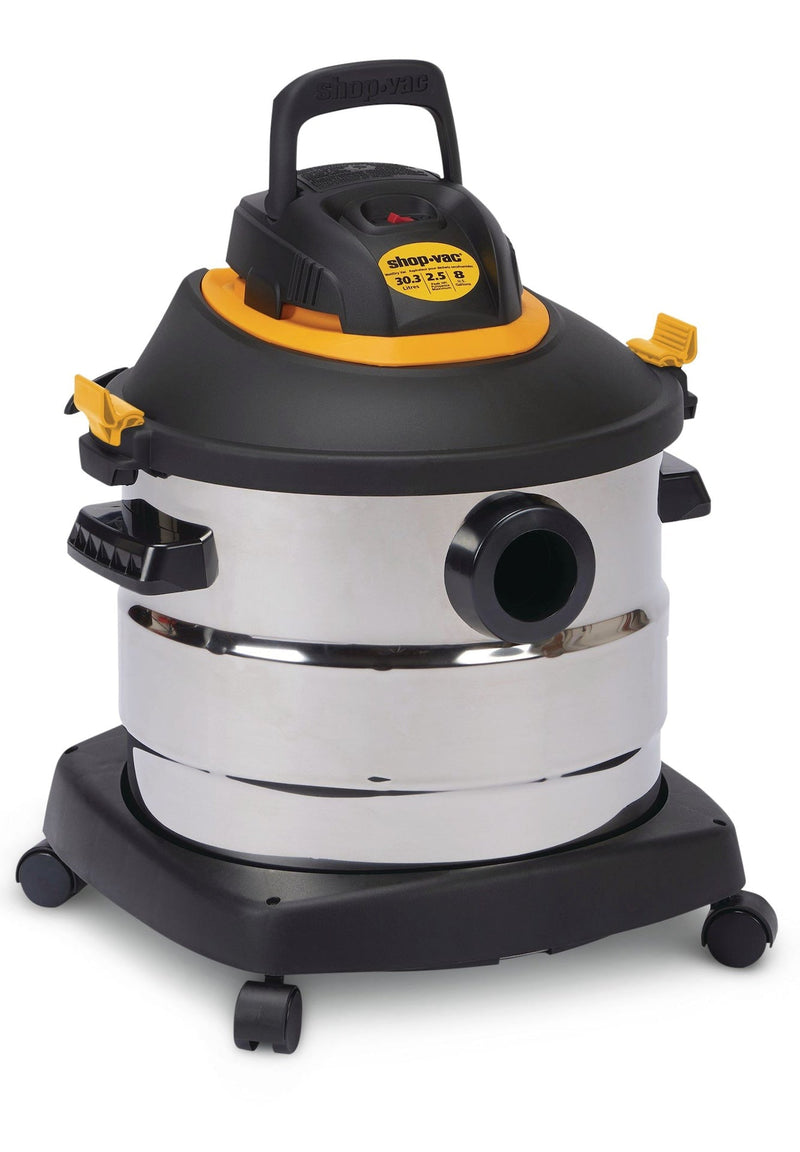 2031848 2.5 Peak HP Stainless Steel Wet/Dry Shop Vacuum with Hose and Accessories, 30-L B6463