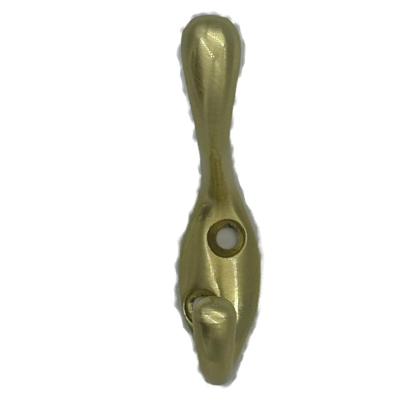 Single Hook, 3.5", Satin Brass, 3pk S9906