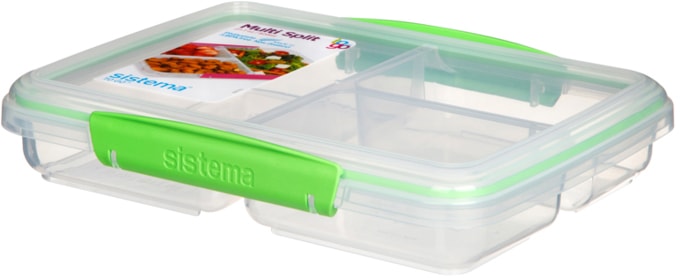 Multi Split Meal and Food Container, 820-mL (27.7 oz),with Dividers and Clips K6531