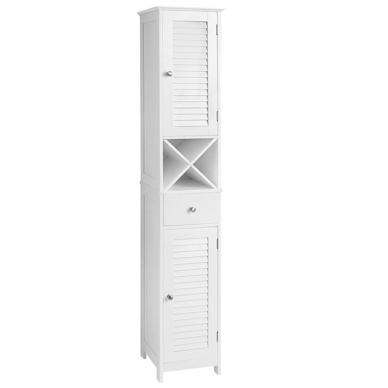 Home 1-Drawer White Storage Cabinet with Shutter Doors W4684