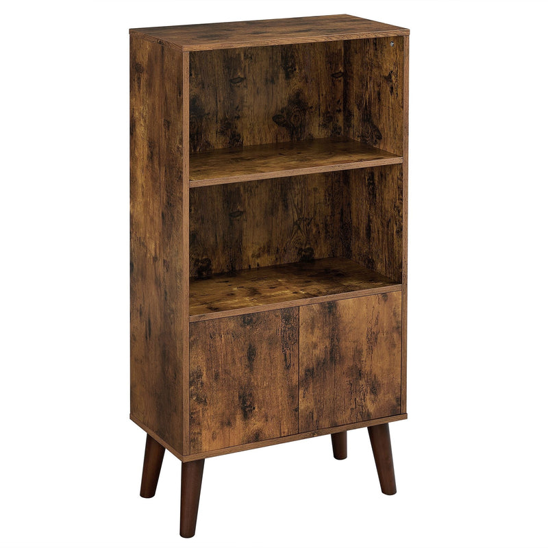Home 3-Tier Rustic Brown Retro Cabinet with Steel Frame S1783