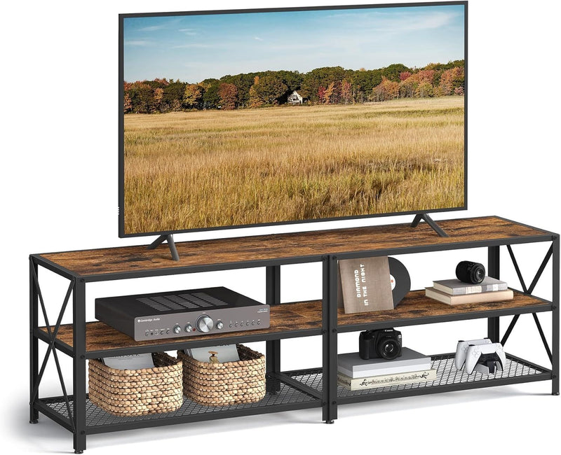 Home 70-in 3-Tier Industrial Rustic Brown TV Stand Q6680