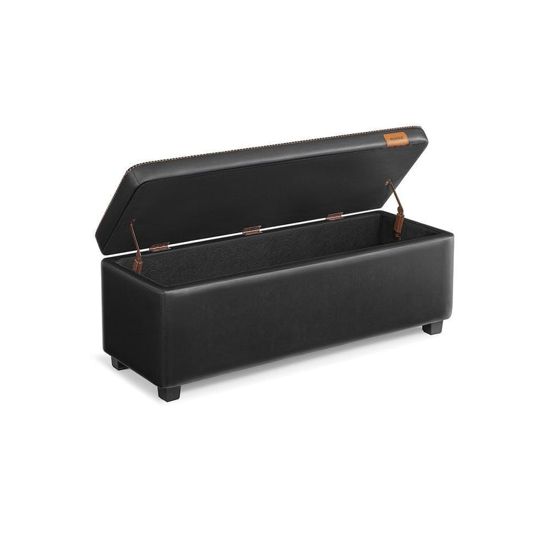 Home Deep Mid-Century Modern Black Storage Ottoman U2150