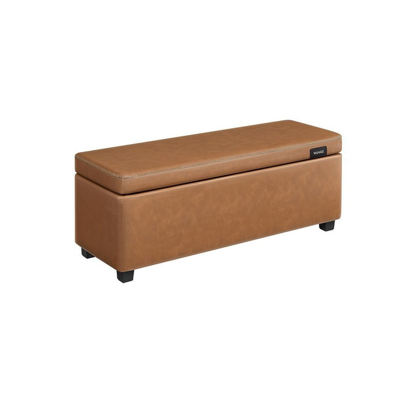 Home Mid-Century Modern Brown Storage Ottoman I3805