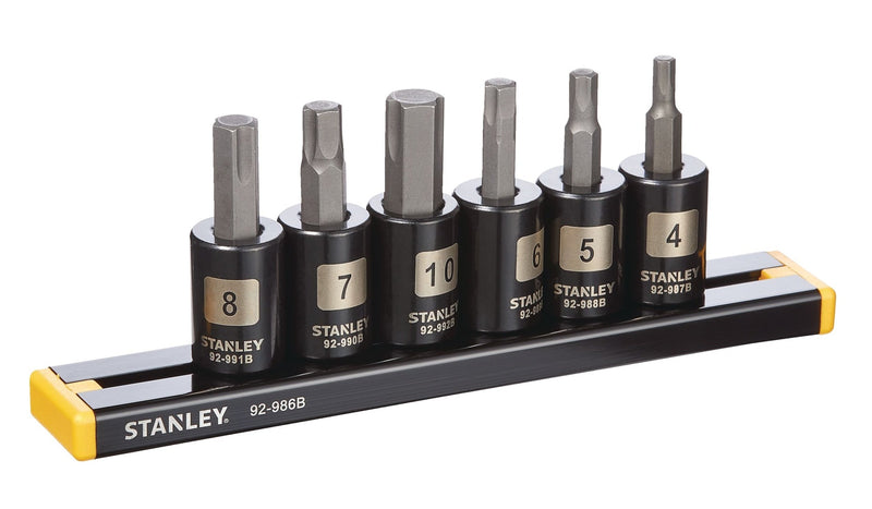 Professional Grade Black Chrome Hex Bit Socket Set, Metric, 6-pc M6982