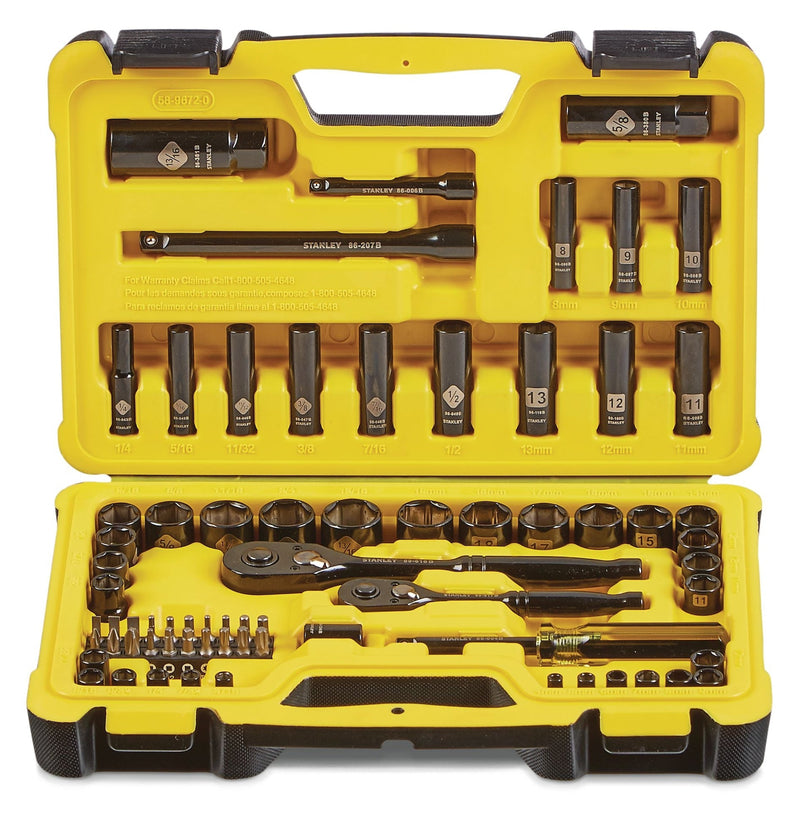 Professional Grade Black Chrome Socket Set, 70-pc, SAE/Metric A1449