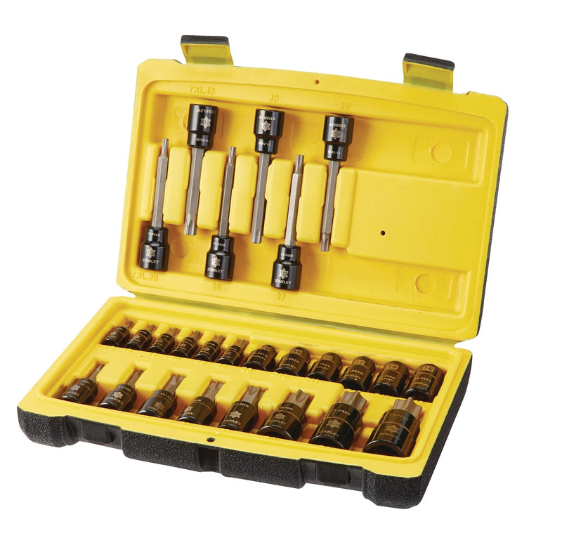 Professional Grade Black Chrome Star-drive Bit Socket Set, 26-pc, SAE/Metric Y3718