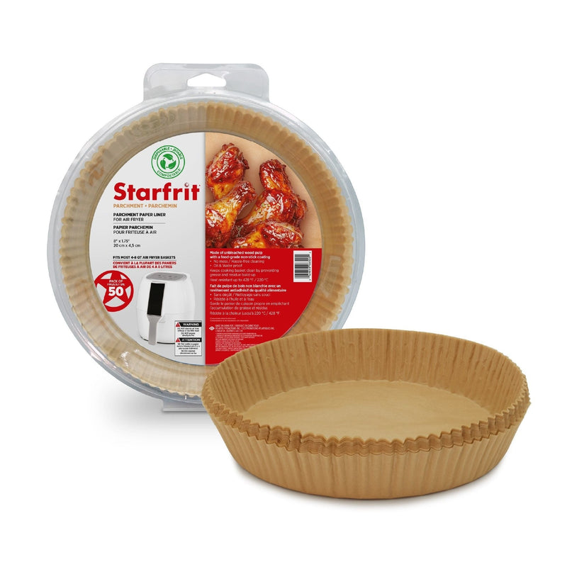 Round Non-Stick Parchment Paper Air Fryer Liner, 50-pk A0032