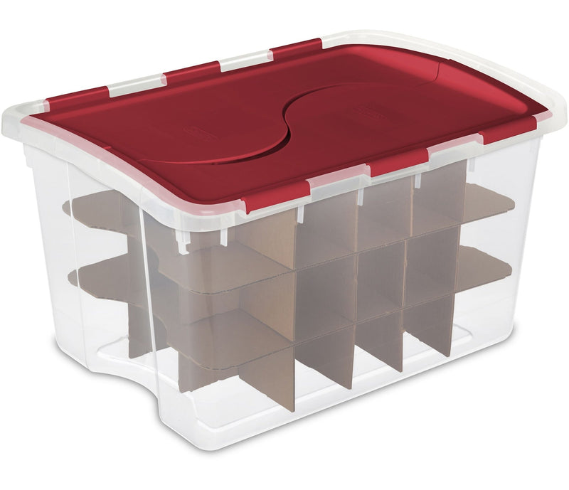 Transparent Ornament Storage Box with Flip-top Lid, 45-L M5592