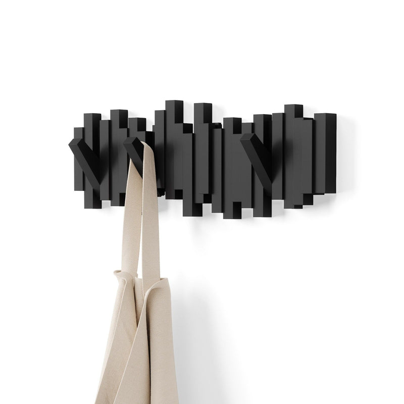 Sticks Multi 5 Hook Rack, Black D4137
