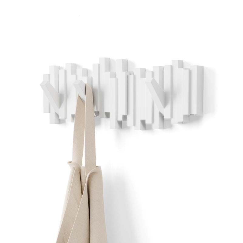 Sticks Multi 5 Hook Rack, White T5465