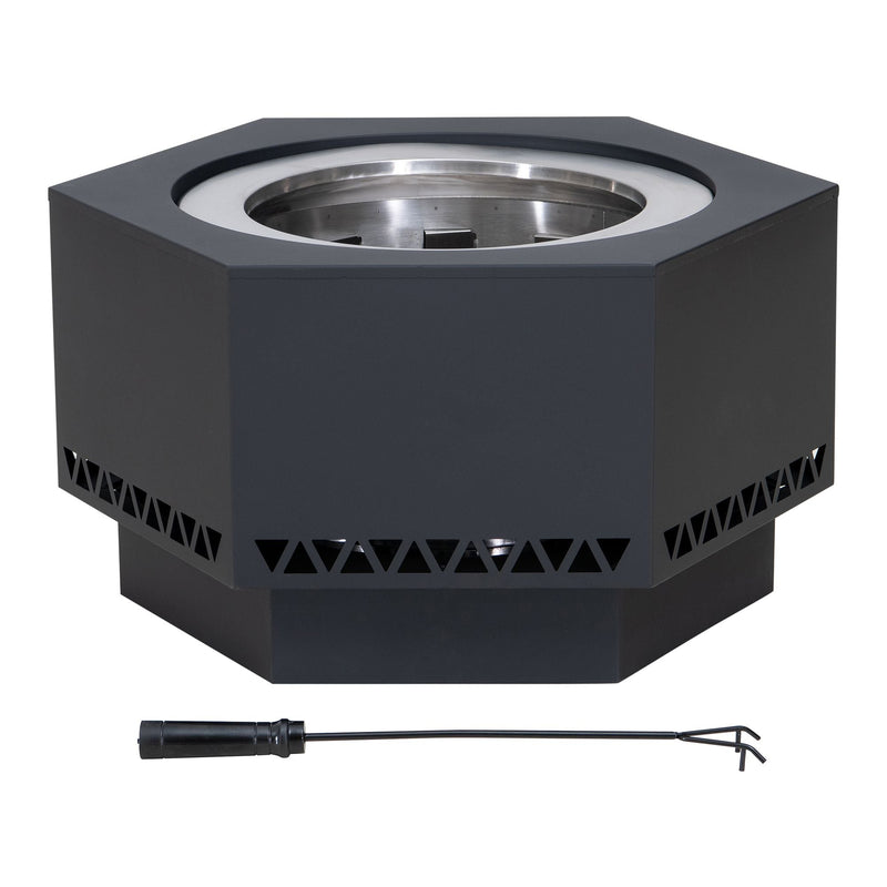 Lawrence Hexagonal Low Smoke Firepit, 28-in R8379