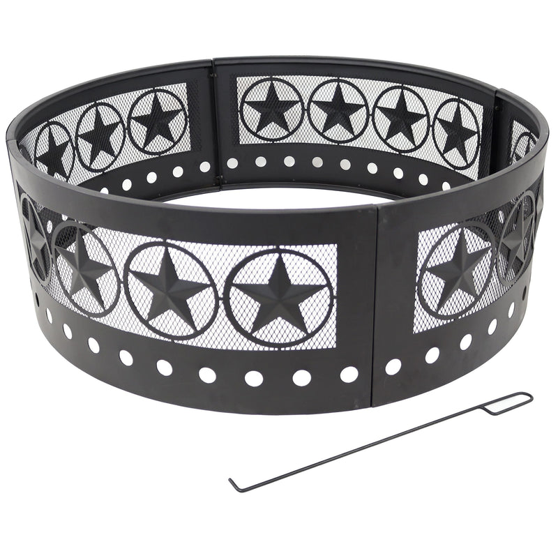 Décor Heavy-Duty Steel Cut Out Campfire Ring, 36-in G5205