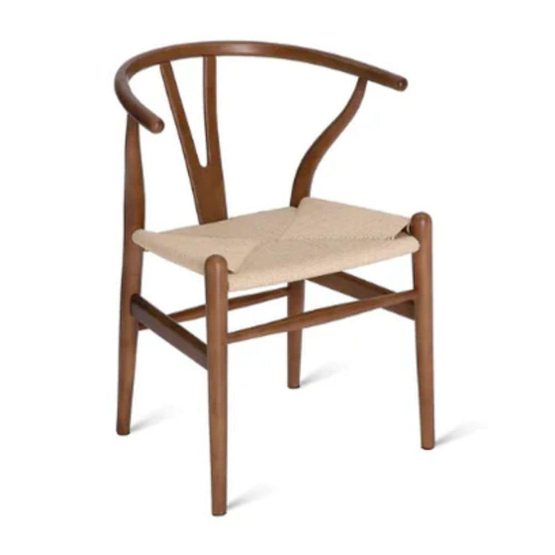 Wishbone Wood Dining Chair with Woven Seat, Walnut H1351