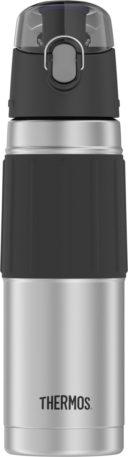 Stainless Steel Water Bottle, 530-mL, Black, with Push Button Lid Z8514