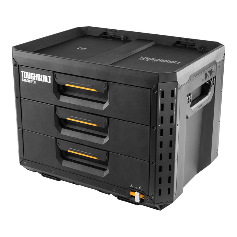 XL 3-Drawer Auto-Locking Portable Modular Tool Box, Black U3379