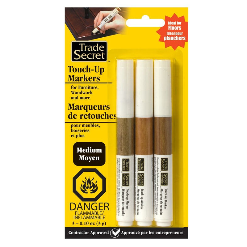 Medium Touch Up Markers for Wood, Medium Brown, 3-pk G1624