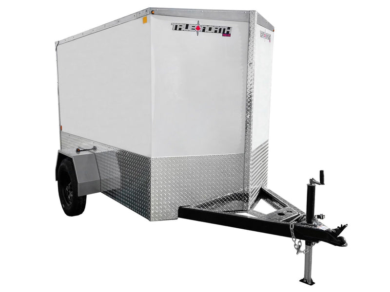 5 x 8-ft Enclosed Trailer with Ramp Door, White Z7324