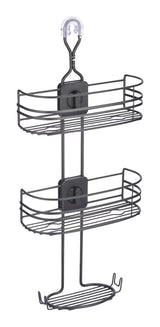 Adjustable Rust-Resistant 4-Way Shower Caddy with Lock Top, Matte Black