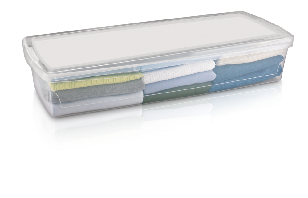 Clarity Transparent Under the Bed Storage Box with Lid, 50-L