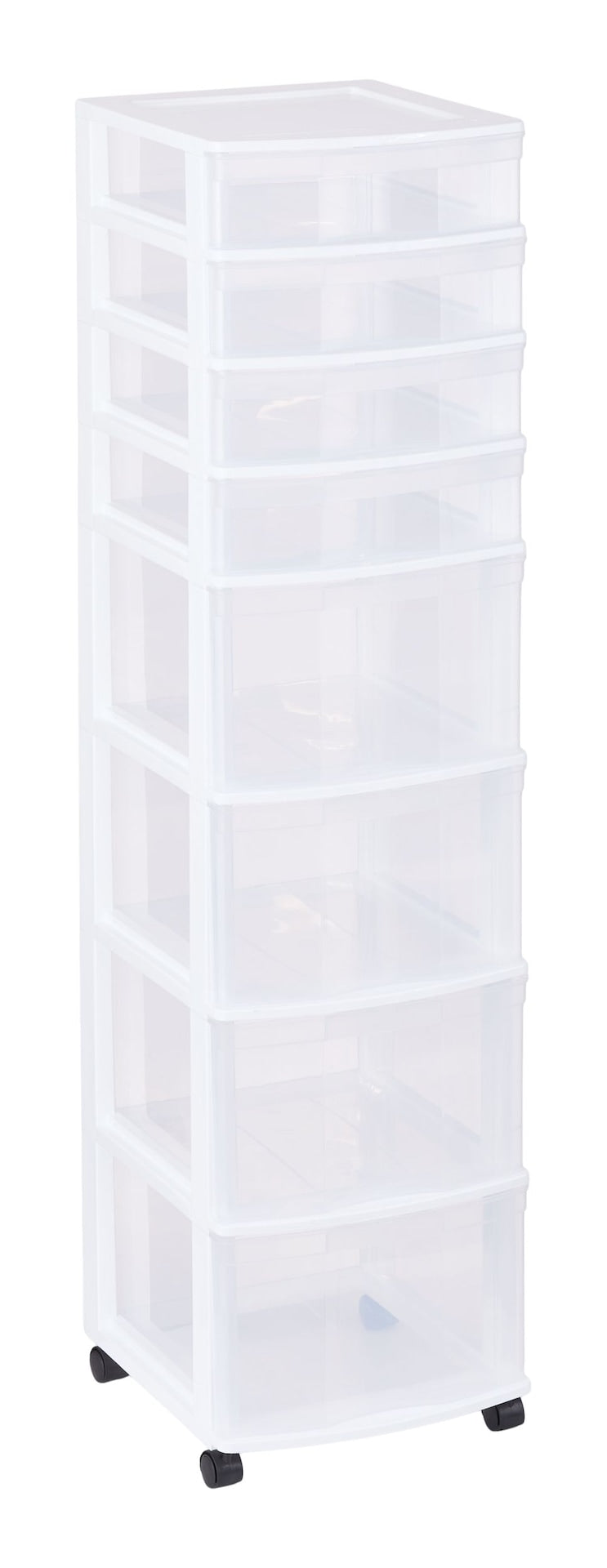Clear 8-Drawer Storage Tower