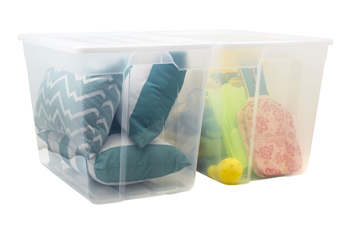 Clear Tote, 72-L, 2-pk