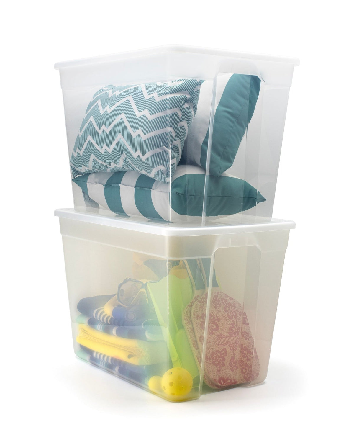 Clear Tote, 72-L, 2-pk