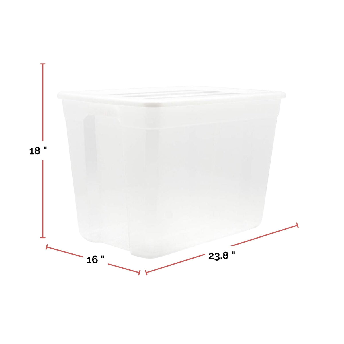 Clear Tote, 72-L, 2-pk