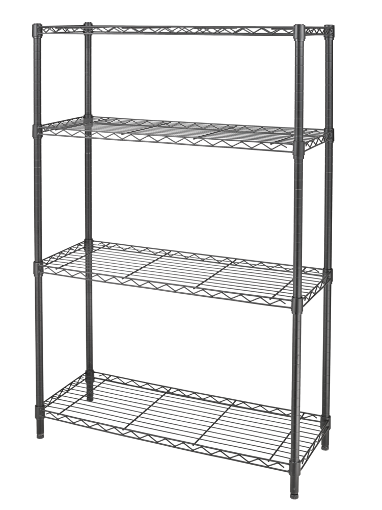 Metal 4-Tier Adjustable Wire Storage Shelves/Unit, Black N7161