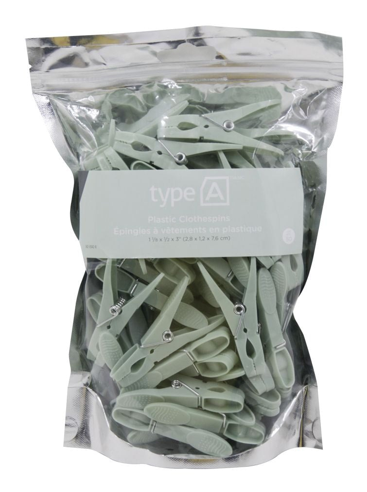 Plastic Clothespins, 50-pk, 1.1-in x 0.5-in x 3-in D1638