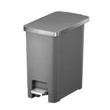 Slim Grey Resin Garbage Can, 15-L