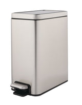 Stella Slim Stainless Steel Rectangular Step Indoor Refuse Container, 10-L