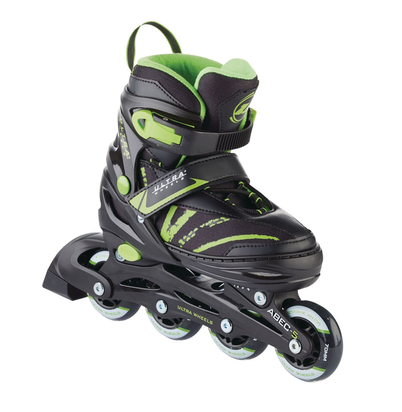 Adjustable Inline Skates, Green, Assorted Sizes C0901
