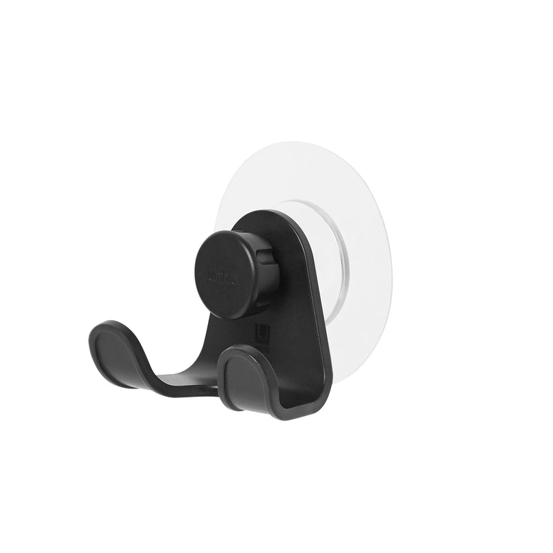 Flex Adhesive Rust-Resistant Double Shower Hook, Black H2744