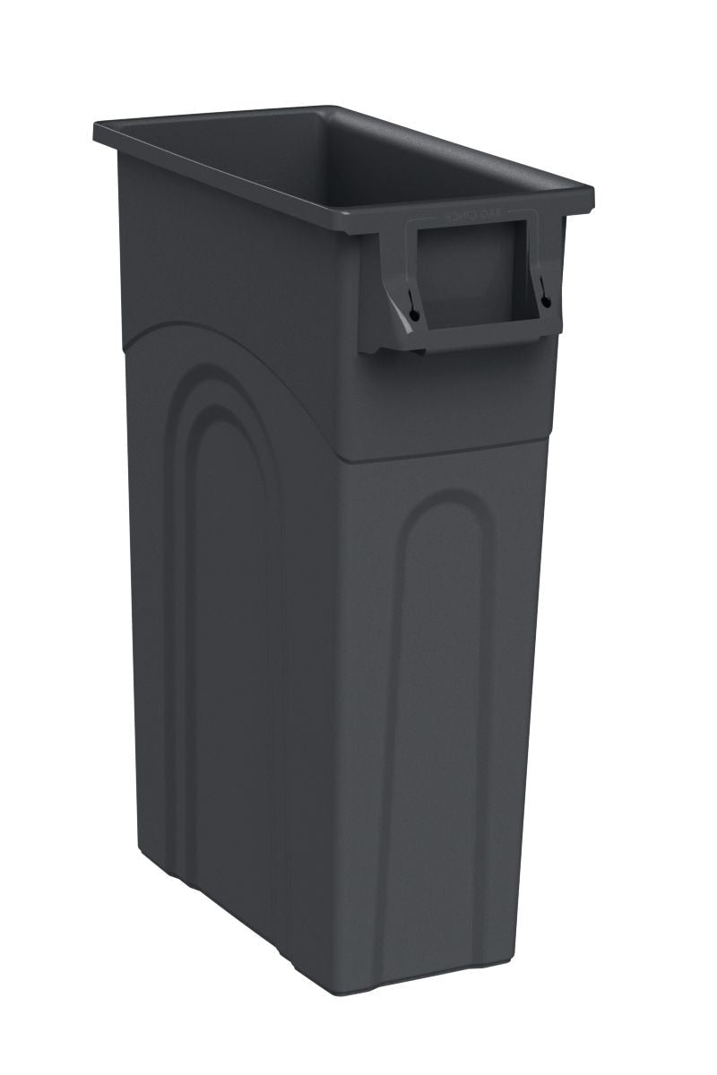 Plastic Tall Slim Rectangular Garbage Can, Black, 87-L S8800