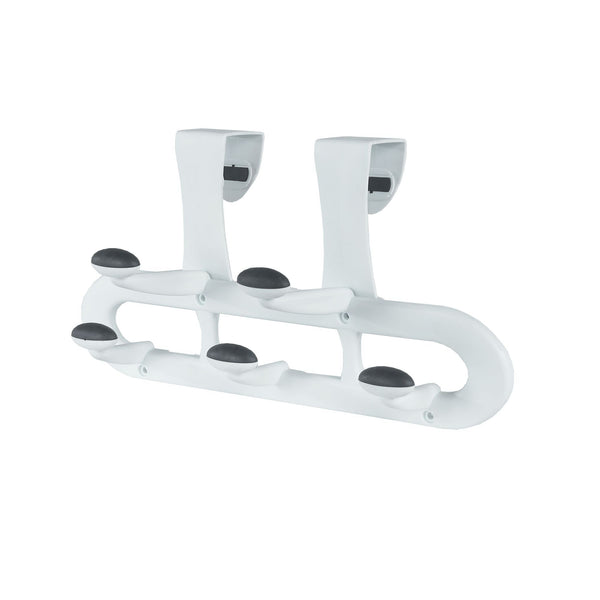 Plastic 5-Hook Over the Door Hook, White, 13-in J7119
