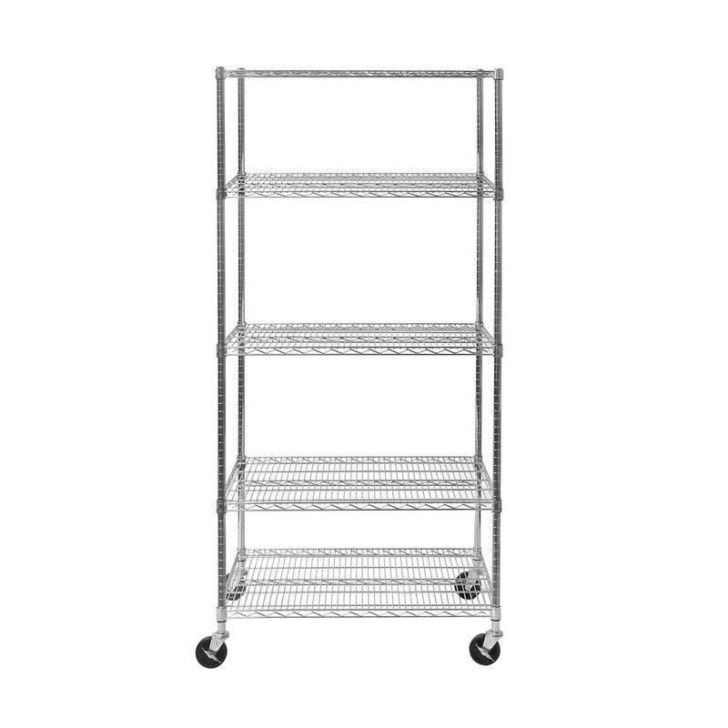 5-Tier Shelving, 36-in x 24-in x 72-in, Chrome T2806