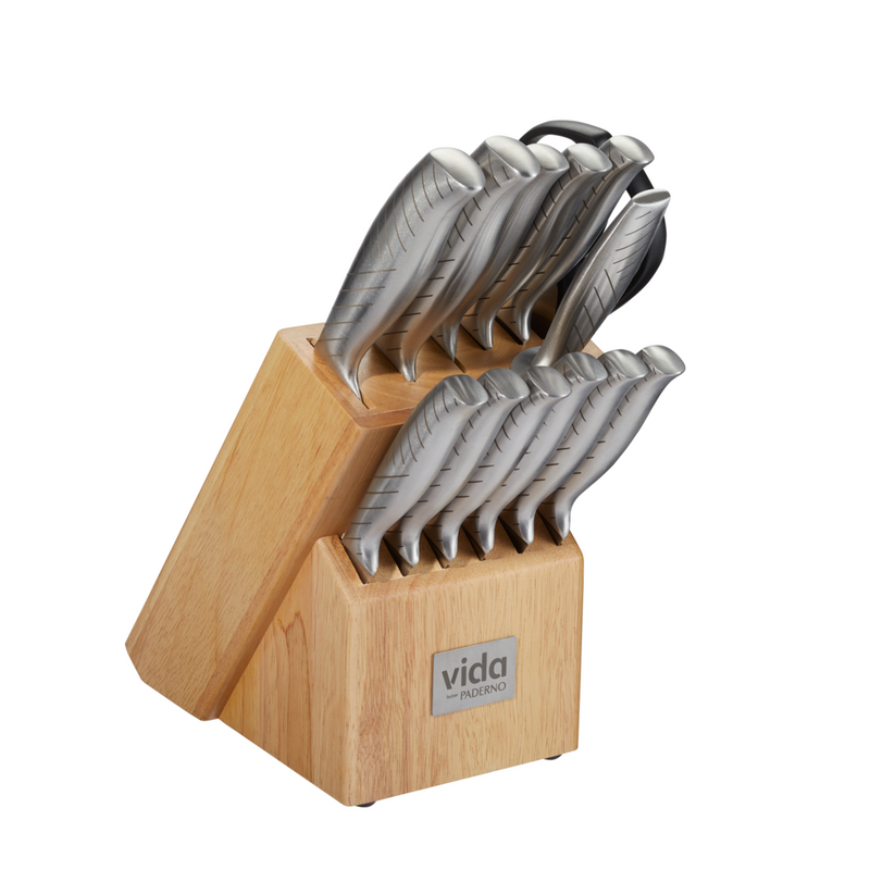 Stainless Steel Knife Block Set, Ergonomic Grip, 14-pc Y3838