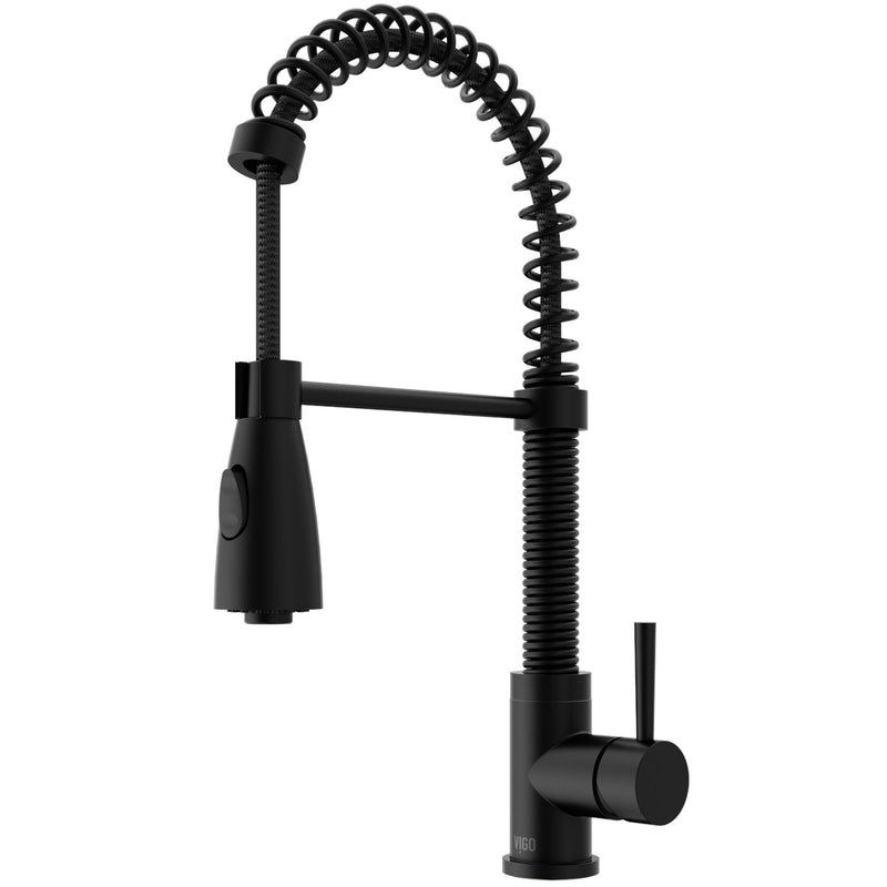 Brant Single Handle Pull Down Sprayer Kitchen Faucet, Matte Black P3787