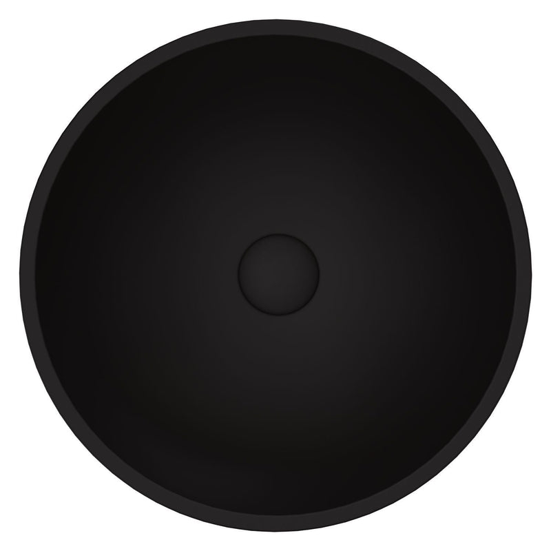 Cavalli Round Vessel Bathroom Sink/Basin with Consistent Matte Finish, Black M7199