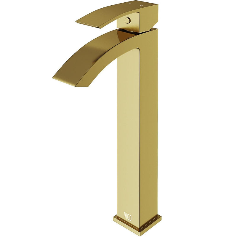 Duris Single Handle Vessel Sink Bathroom Faucet with Deck Plate, Matte BGold Z1265