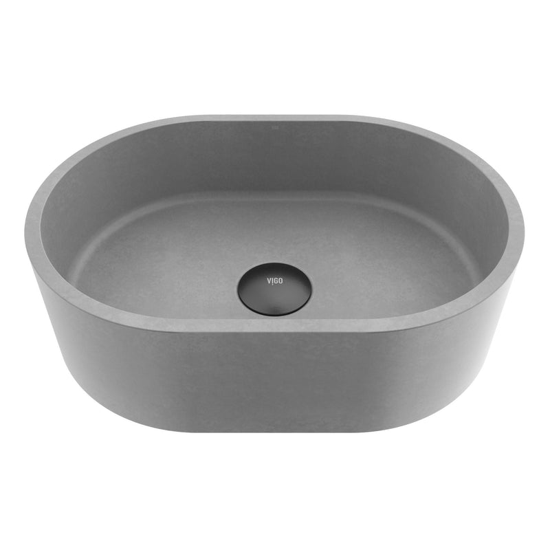 Giralda Gothic 16x11-in Deep Grey Bathroom Sink/Basin with Rectangular Vessel U9504