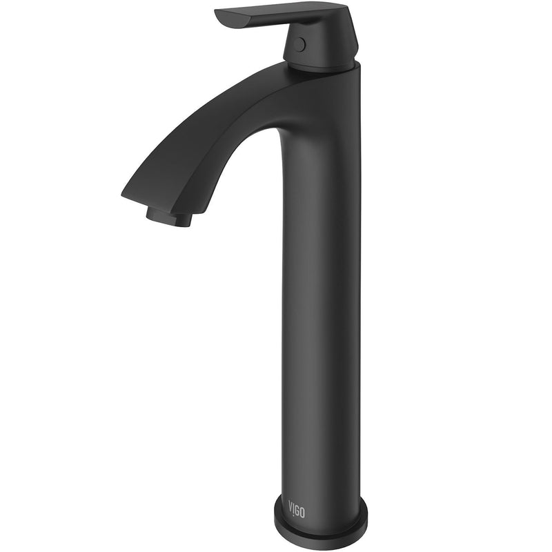Linus Single Handle Vessel Single Hole Bathroom Sink Faucet, Matte Black S0261