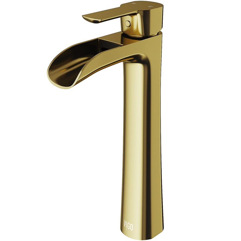 Niko Single Handle Single-Hole Bathroom Vessel Faucet in Matte Brushed Gold U8055