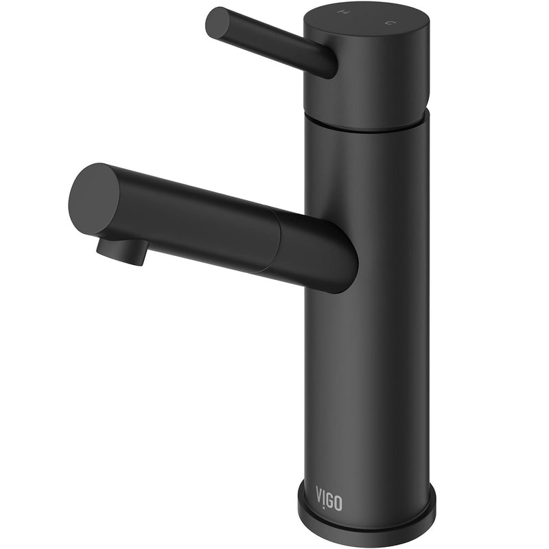 Single Handle Single Hole Bathroom Sink Faucet, Matte Black Y5487