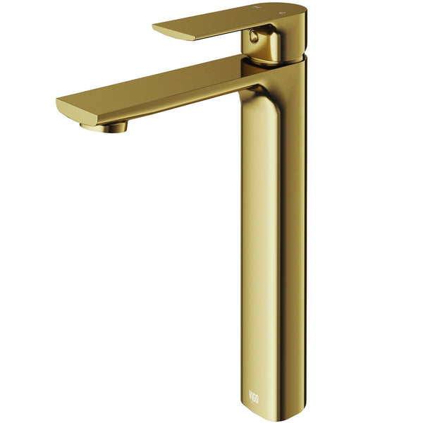 Norfolk Single Handle Vessel Single Hole Bathroom Sink Faucet, Matte Gold D0093