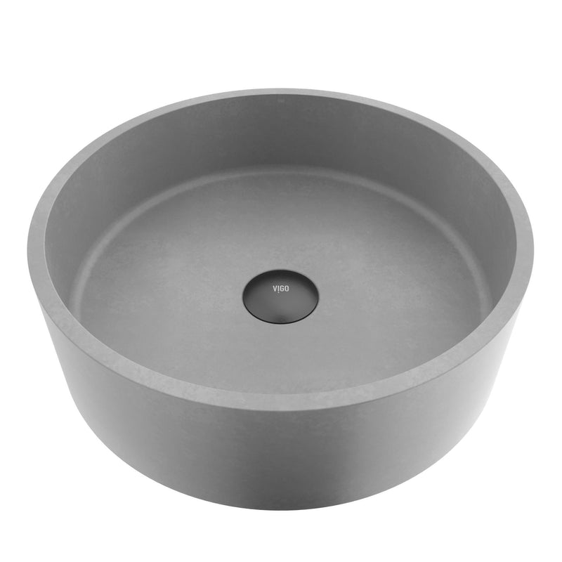 Palermo Gothic 15x15-in Deep Grey Bathroom Sink/Basin with Round Vessel F4578