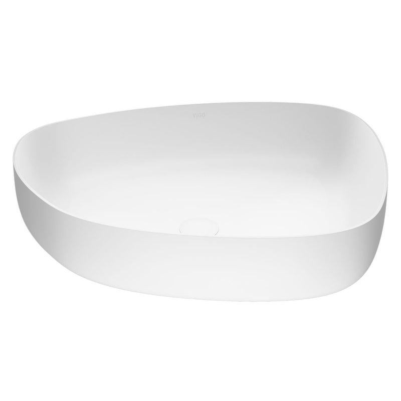 Peony Matte Stone Novelty Composite Vessel Bathroom Sink/Basin with Deep Bowl, White U6035