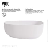 Peony Matte Stone Novelty Composite Vessel Bathroom Sink/Basin with Deep Bowl, White