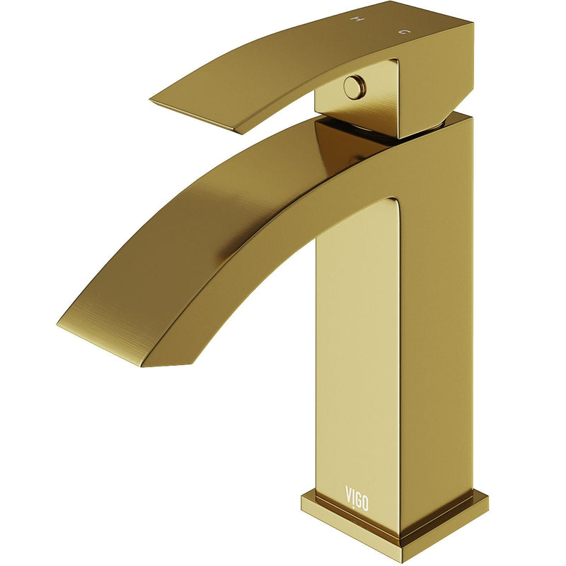 Satro Single Handle Single Hole Bathroom Sink Faucet, WaterSense Certified, Matte Gold T4606